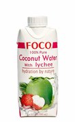 Органическая кокосовая вода с соком личи Foco 330 мл.