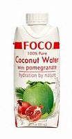 Органическая кокосовая вода с соком граната Foco 330 мл.