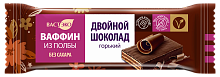 Вафли глазированные горьким шоколадом. Двойной шоколад. Без сахара 27 г ВАСТЭКО