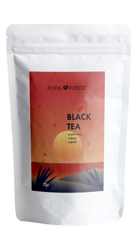 Черный чай (кэроб, клубника, годжи) 75г ROYAL FOREST